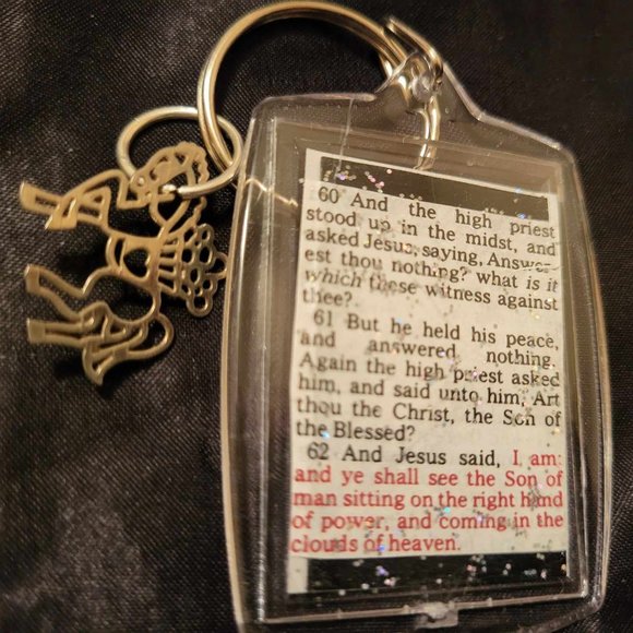 Bible Scripture Keychain with Horse Pendant - Picture 3 of 3